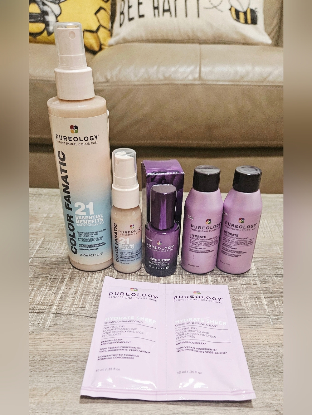 Pureology Hydrate Shampoo Conditioner Leave-In Conditioner Bundle/Gift Set 6 pcs